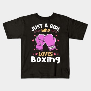 Just a Girl who Loves Boxing Boxer Kids T-Shirt